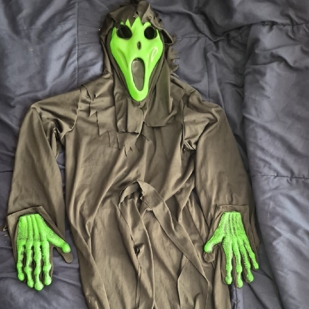 Creepy Ghost Green And Black Costume